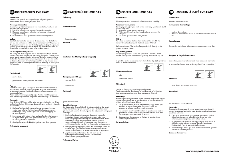 Image de la première page du manuel de l'appareil LV01542