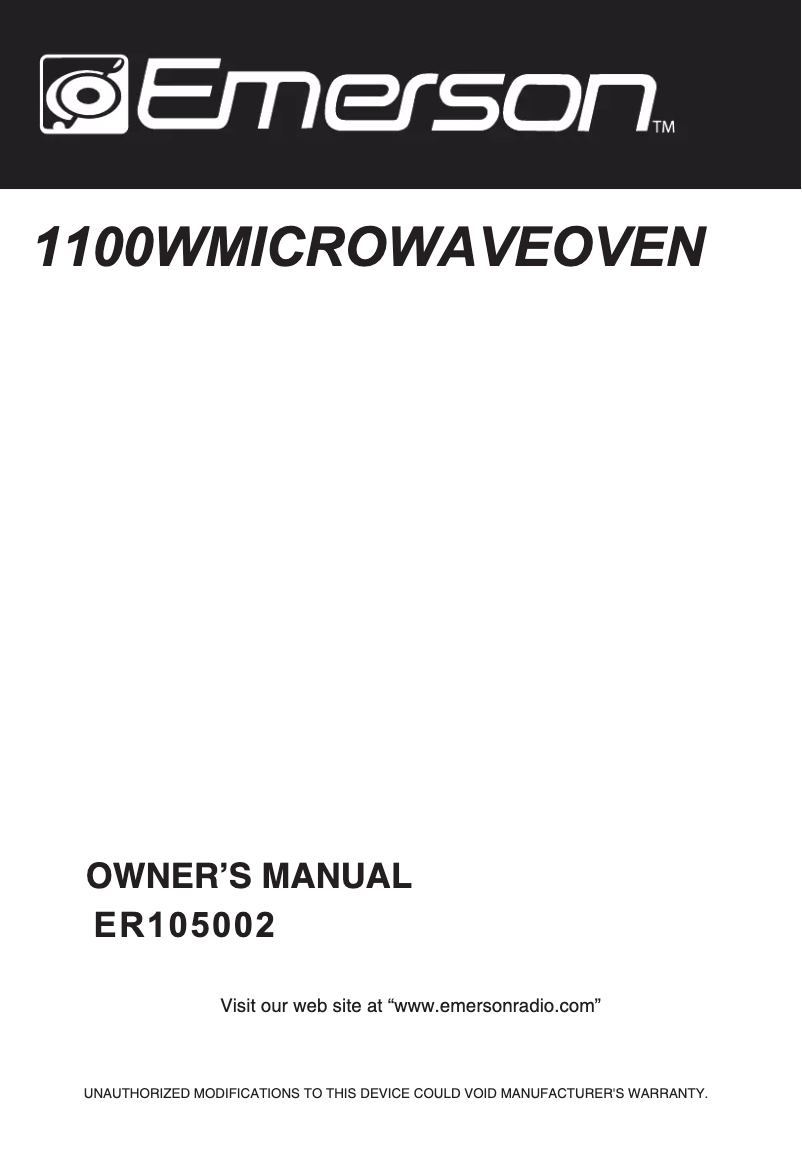Page 1 de la notice Manuel utilisateur Emerson ER105002