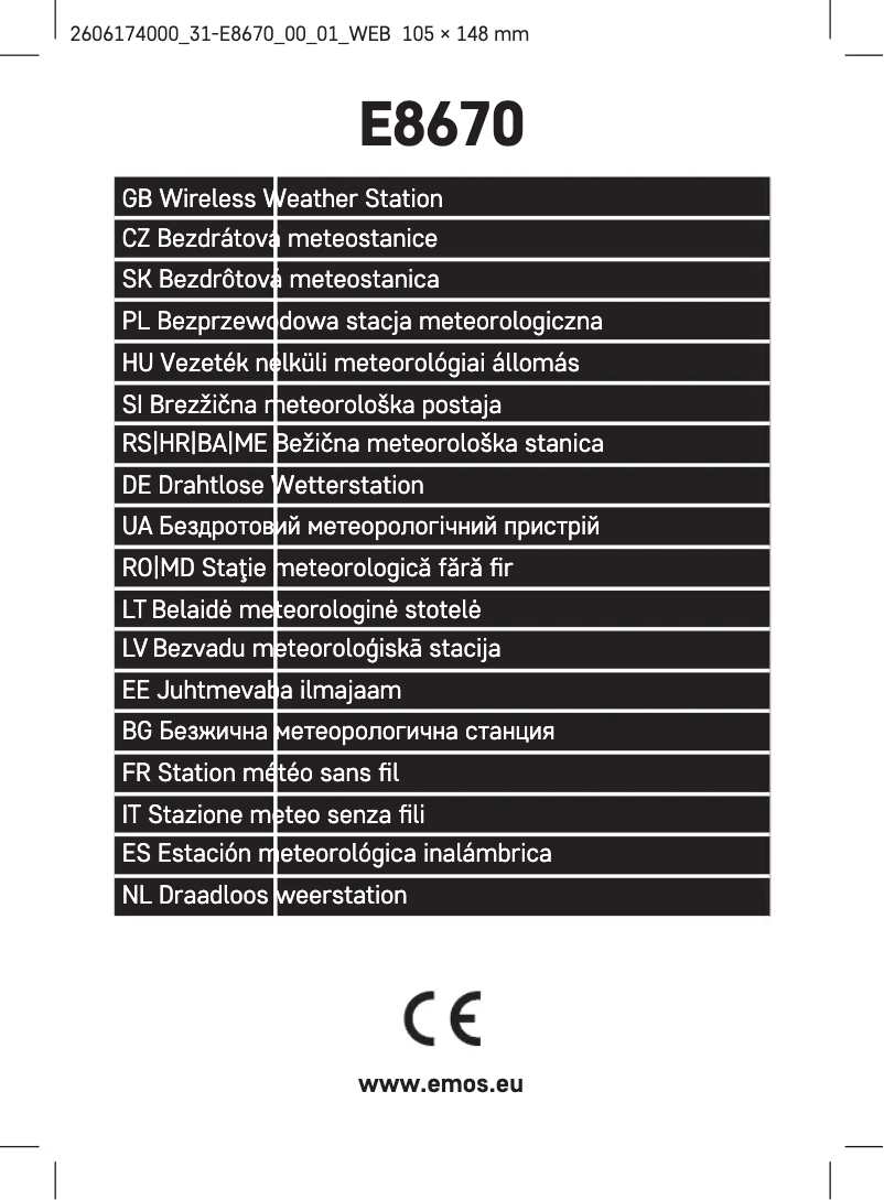 Page n°1 - Manuel utilisateur Emos E8670