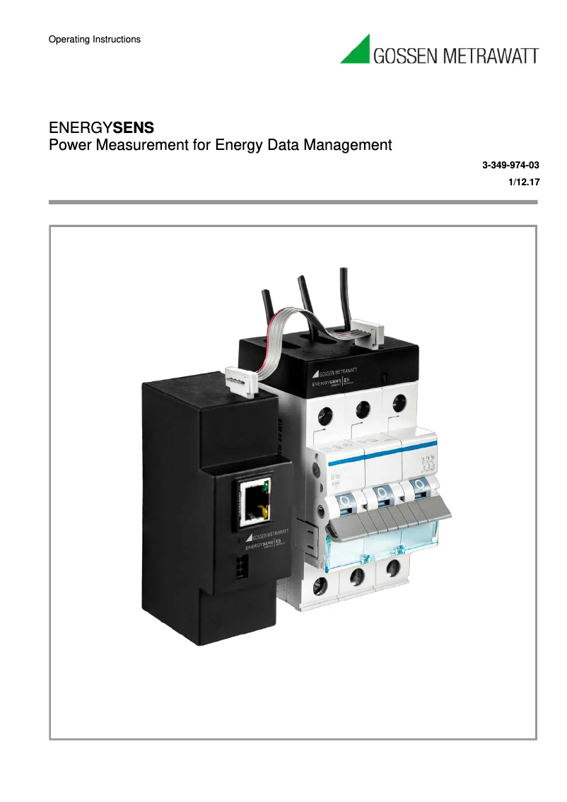 Page 1 de la notice Manuel utilisateur Gossen Metrawatt ENERGYSENS-EScom