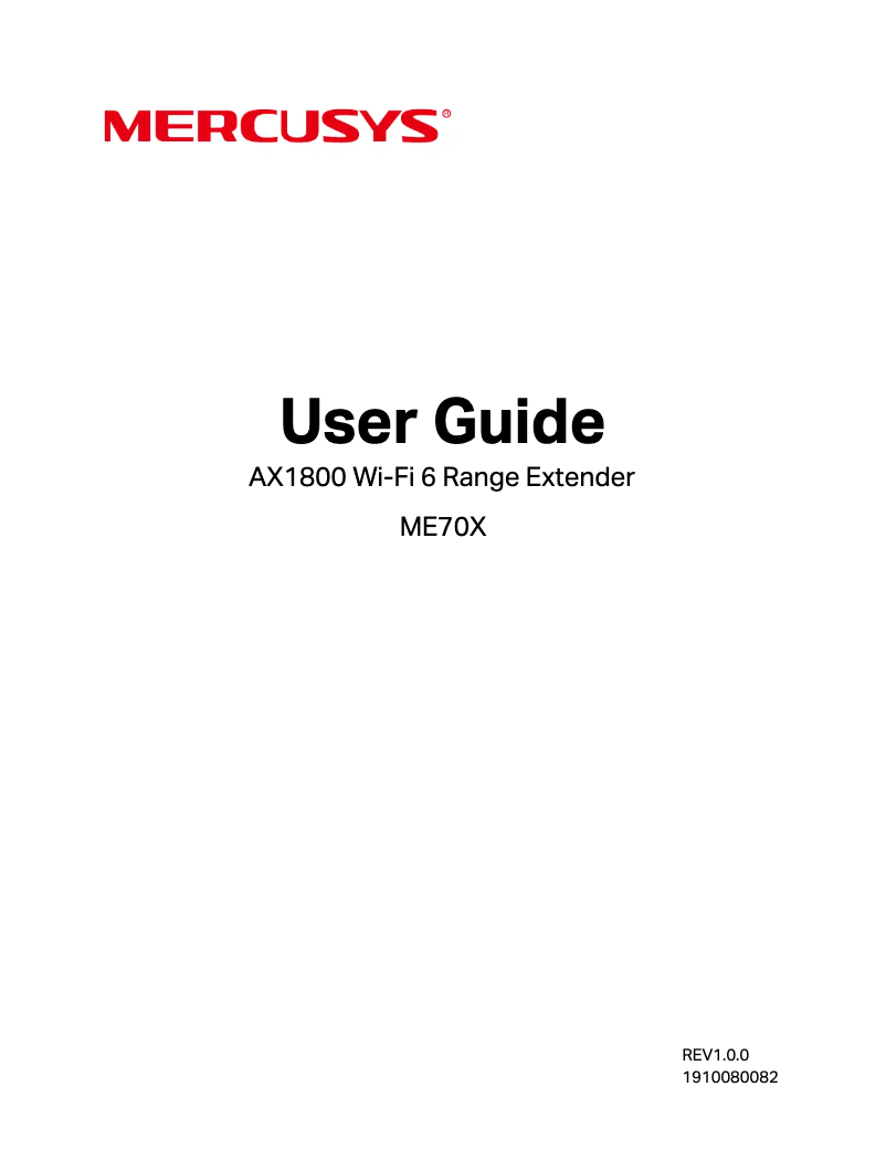 Page n°1 - Manuel utilisateur Mercusys ME70X