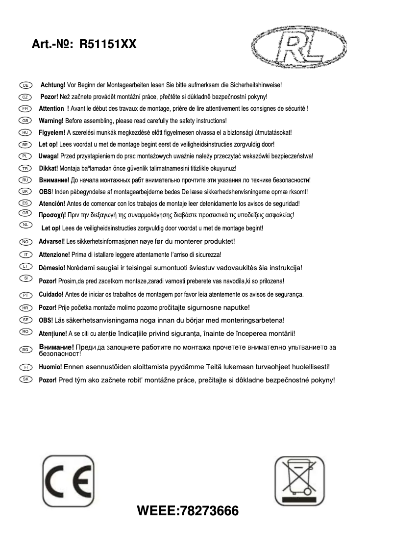 Page n°1 - Manuel utilisateur Trio Lighting Tommy 1