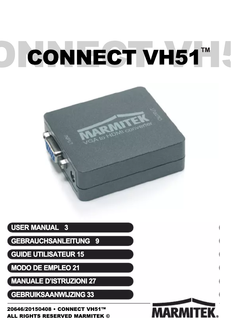 Imagen de la primera página del manual del dispositivo VH51