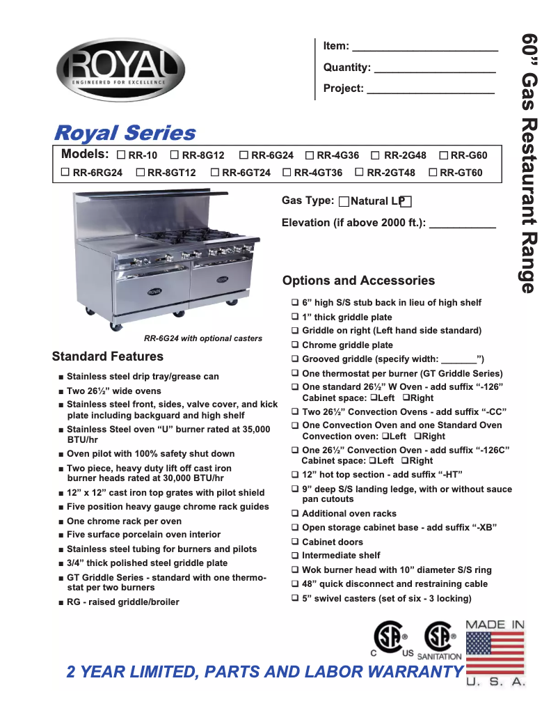 Page 1 de la notice Manuel utilisateur Royal Range RR-10