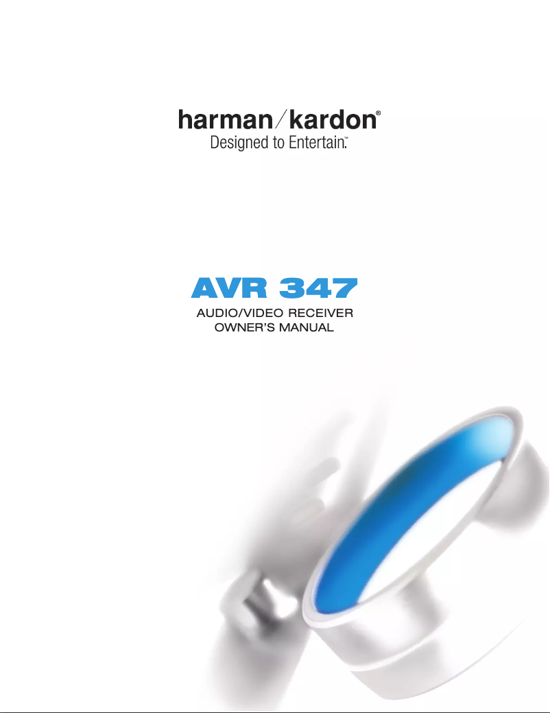 Page n°1 - Manuel utilisateur Harman Kardon AVR 347