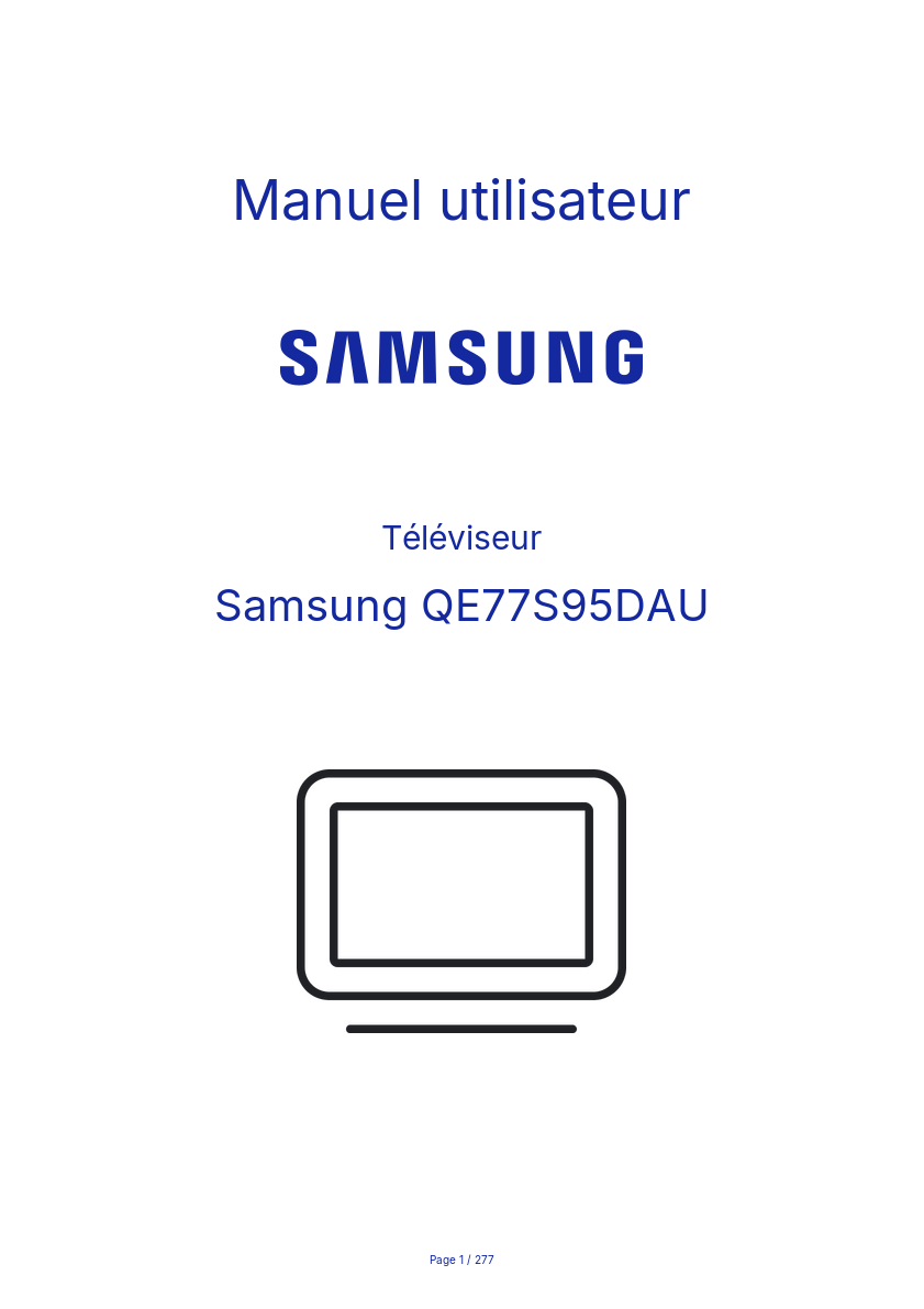 Page n°1 - Manuel utilisateur Samsung QE77S95DAU