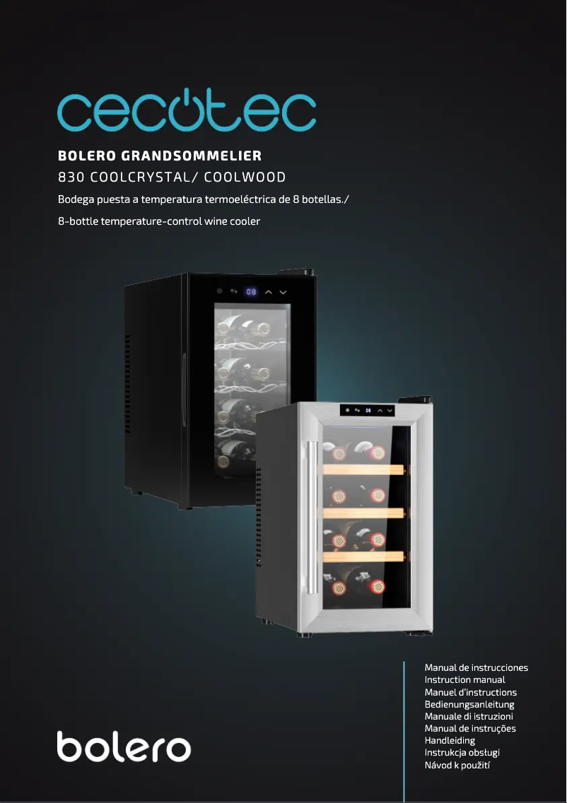 Page 1 de la notice Manuel utilisateur Cecotec GrandSommelier 830