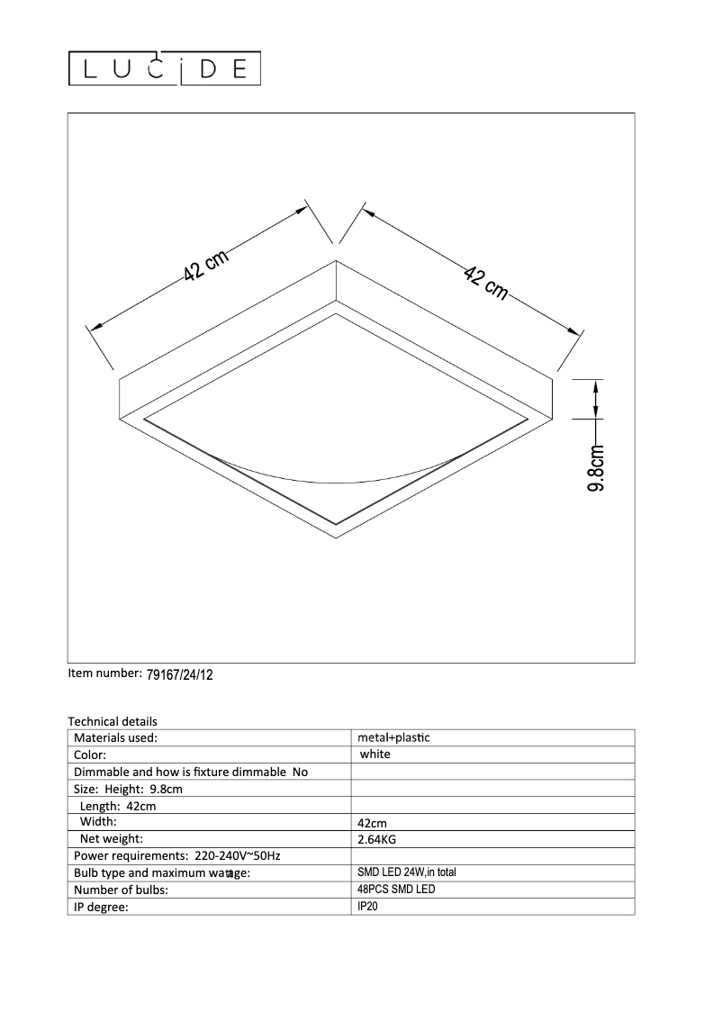 Page n°1 - Manuel utilisateur Lucide Casper ii 79167/24/12