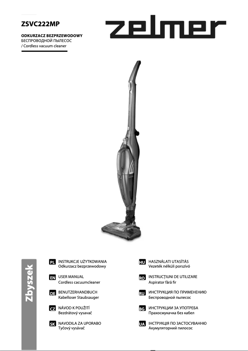 Page n°1 - Manuel utilisateur Zelmer ZSVC222MP