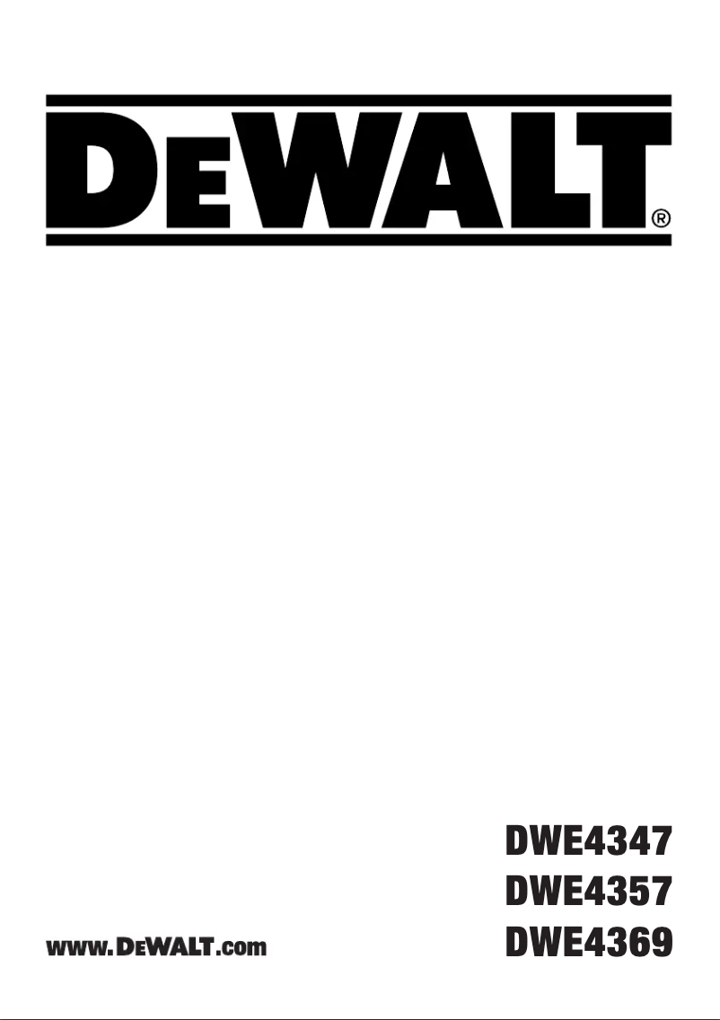 Page n°1 - Manuel utilisateur DeWalt DWE4347
