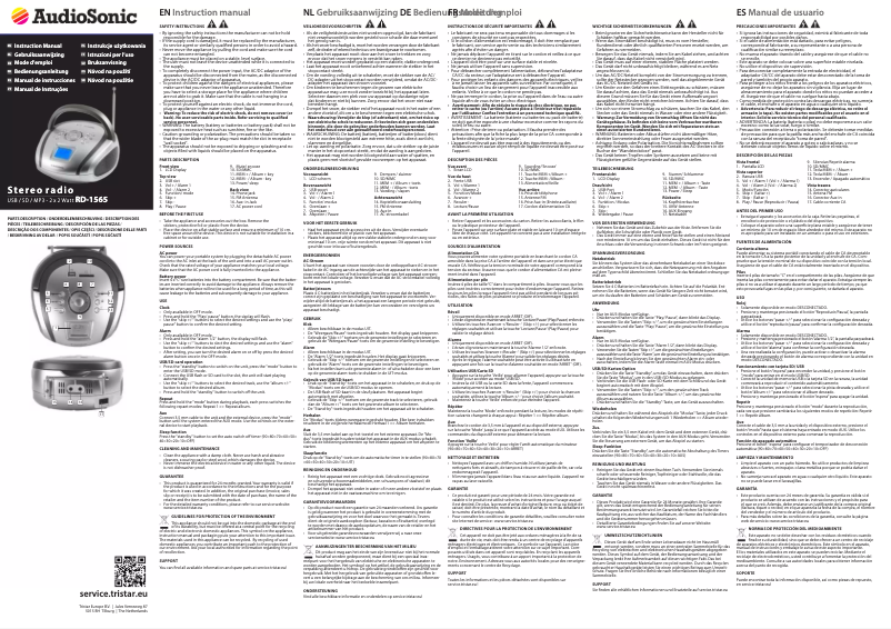 Página 1 del manual Manual de usuario AudioSonic RD-1565