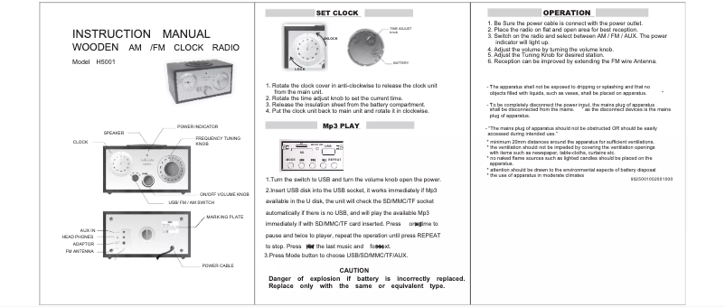 Page 1 de la notice Manuel utilisateur Manta RDI211