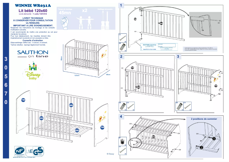 Page n°1 - Manuel utilisateur Sauthon Winnie WR031A