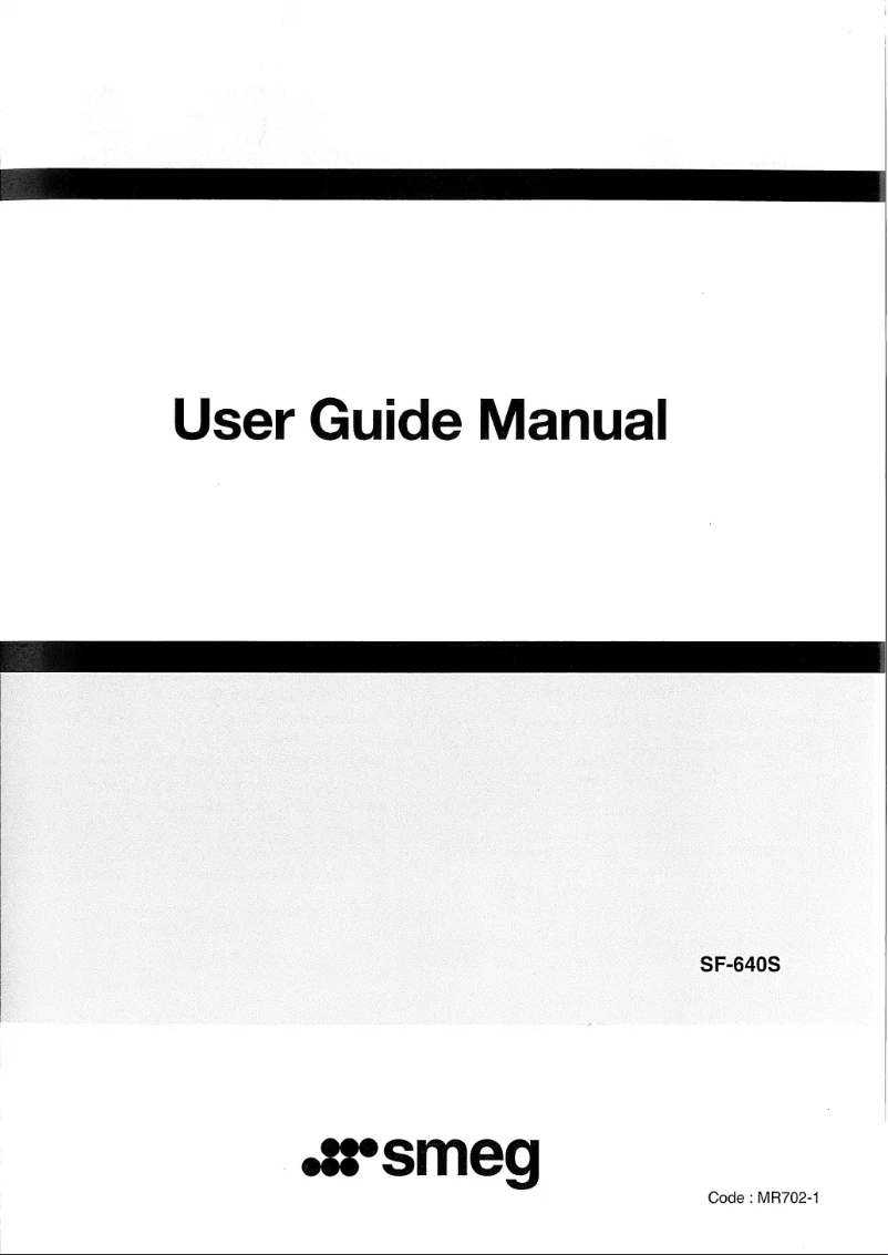 Page n°1 - Manuel utilisateur Smeg SF640S