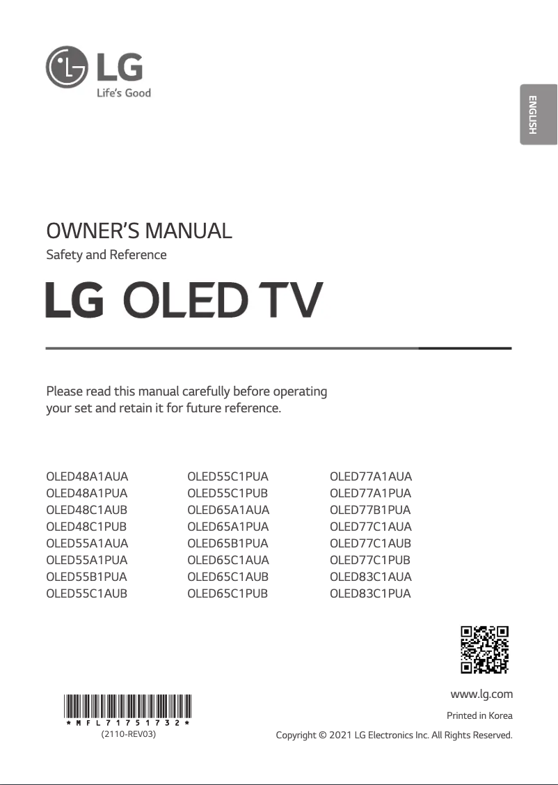 Página 1 del manual Manual de usuario LG OLED55B1PUA