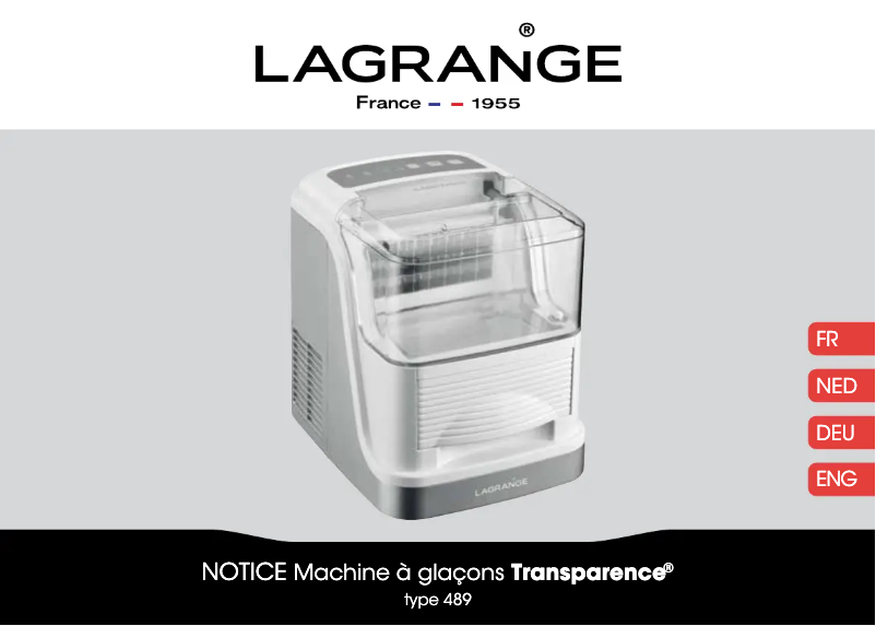 Page 1 de la notice Manuel utilisateur Lagrange Glaçons Transparence 489003