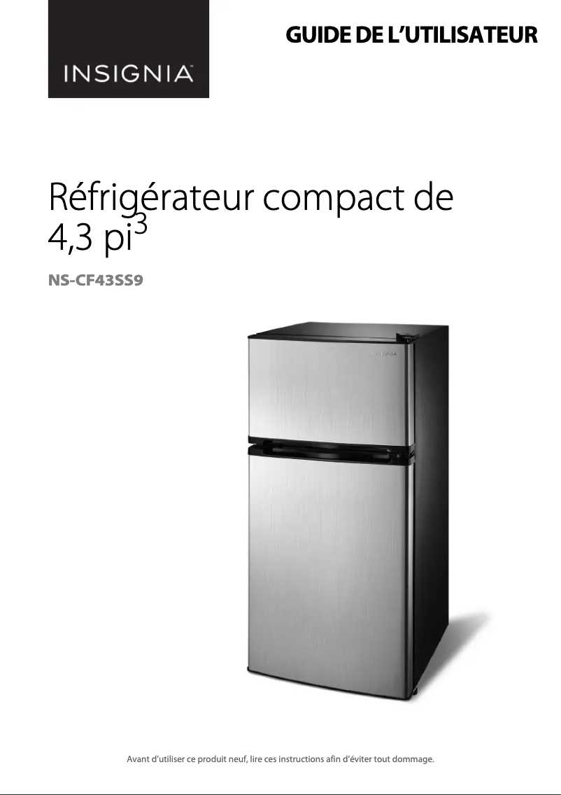 Page n°1 - Manuel utilisateur Insignia NS-CF43SS9