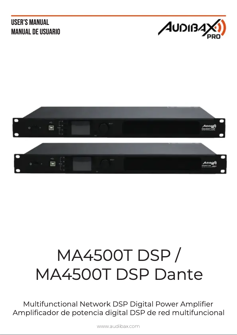 Image de la première page du manuel de l'appareil MA4500T DSP Dante
