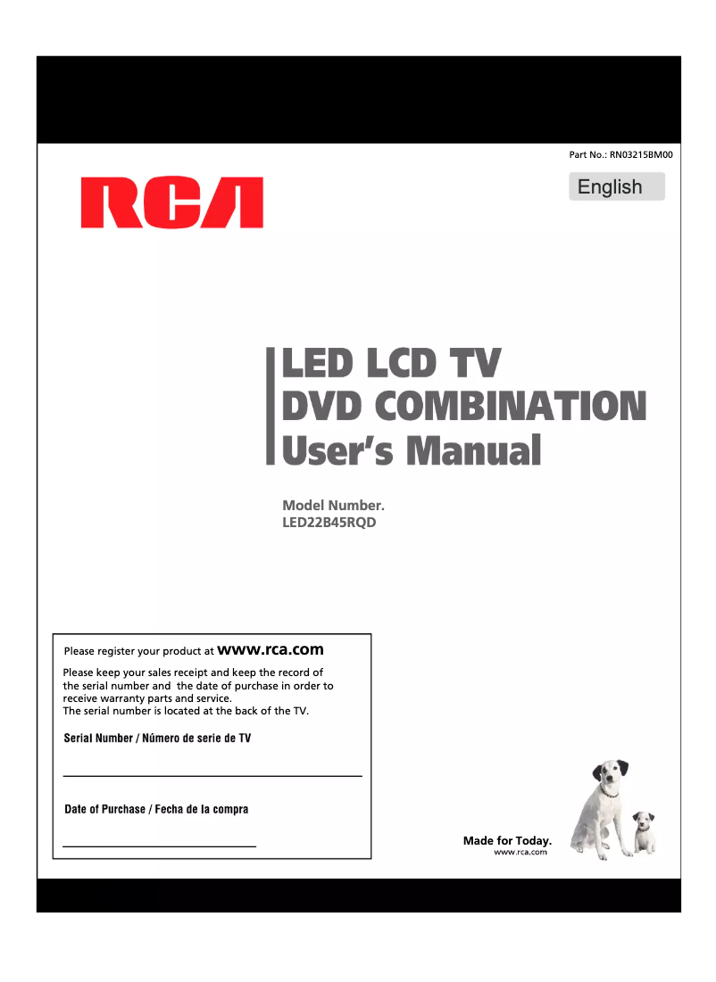 Page n°1 - Manuel utilisateur RCA LED22B45RQD