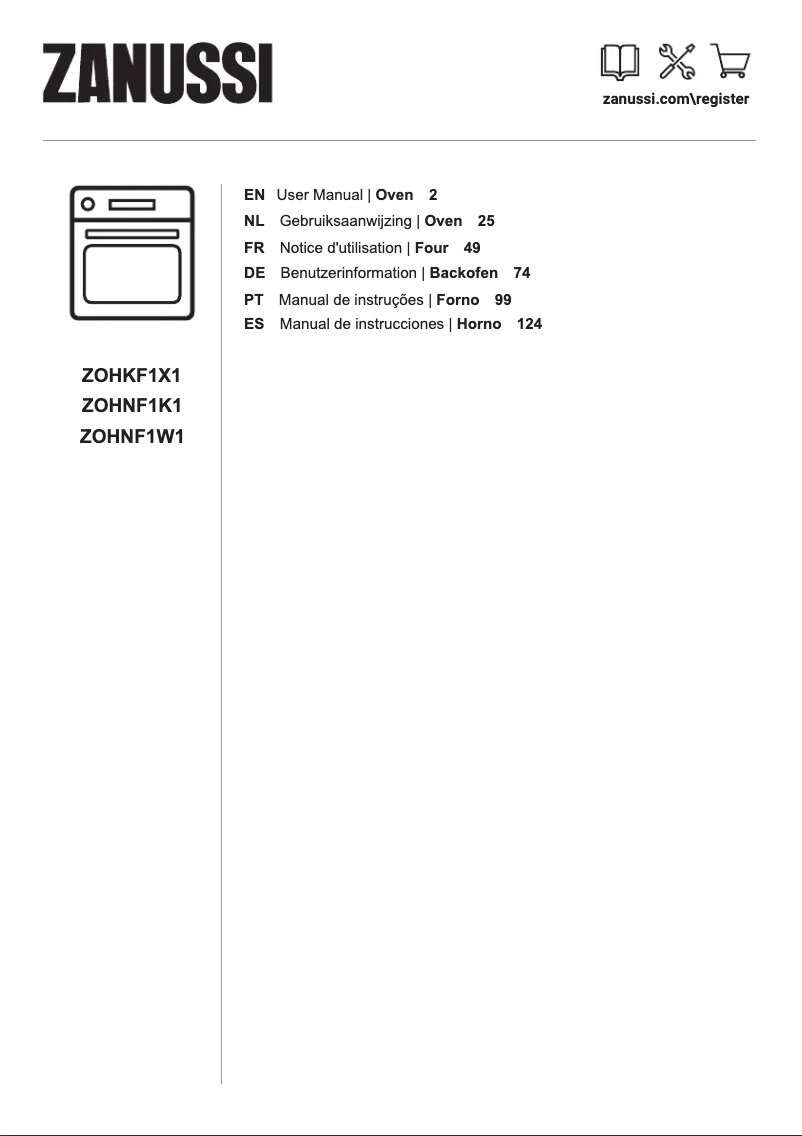 Image de la première page du manuel de l'appareil ZOHNF1K1