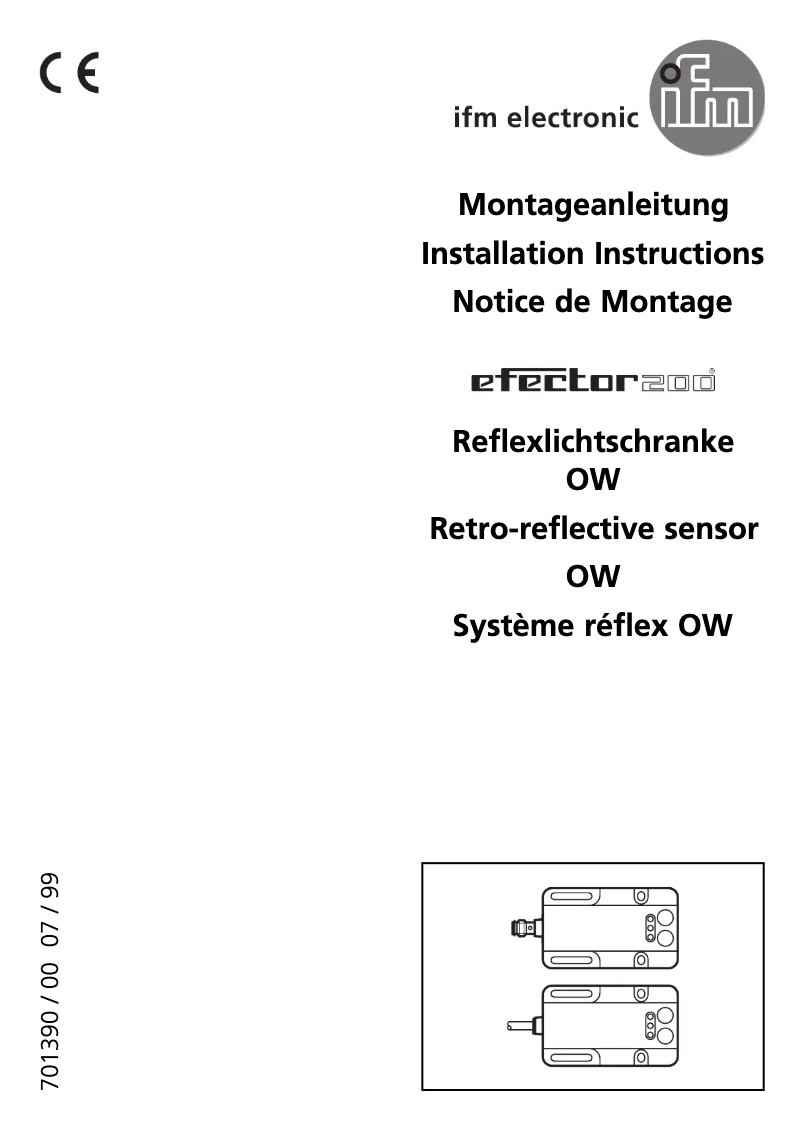 Page 1 de la notice Manuel utilisateur IFM OW1005