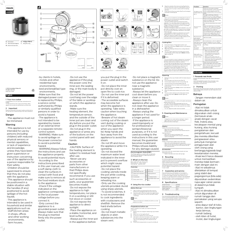 Image de la première page du manuel de l'appareil Viva Collection HD3132