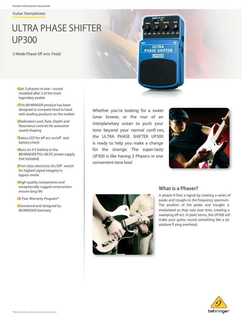 Image de la première page du manuel de l'appareil Ultra Phase Shifter UP300