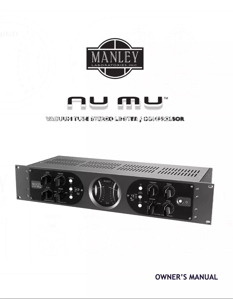 Page n°1 - Manuel utilisateur Manley Nu Mu