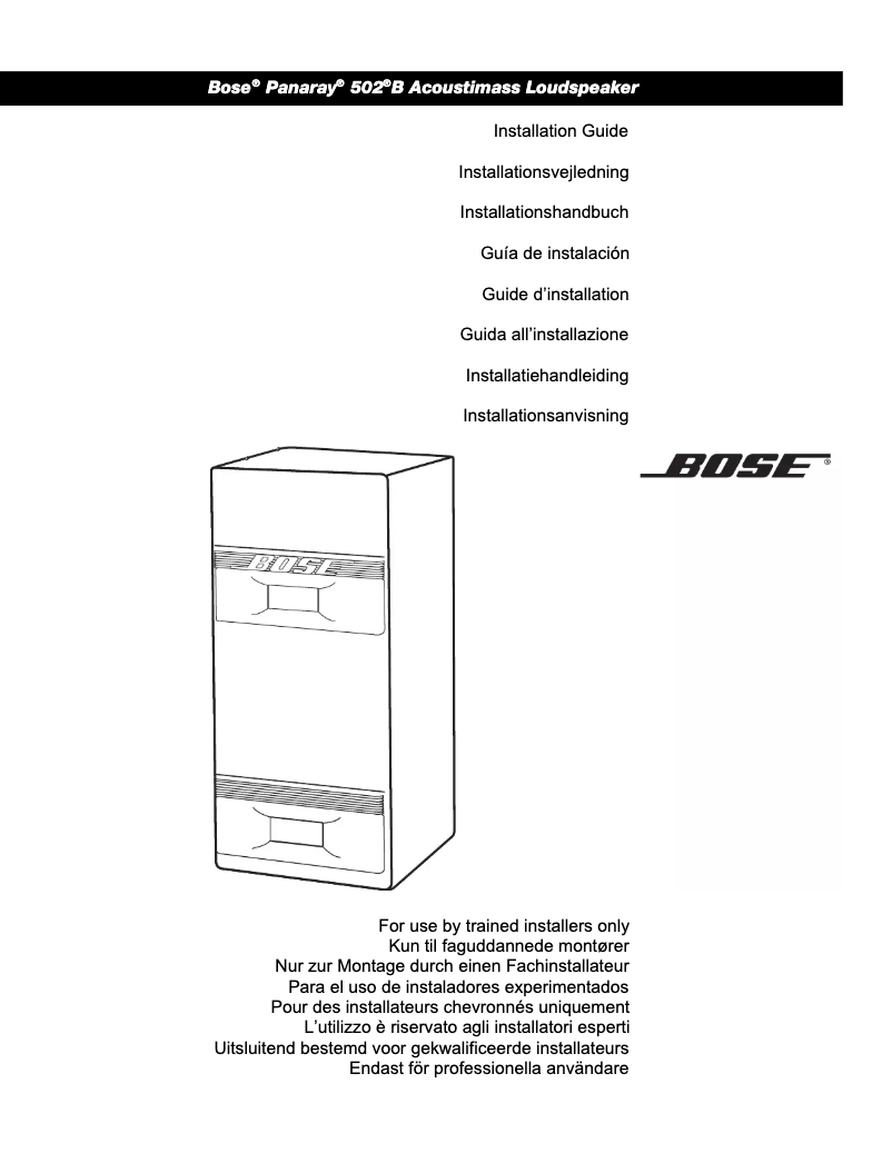 Page 1 of the manual User Manual Bose Panaray 502