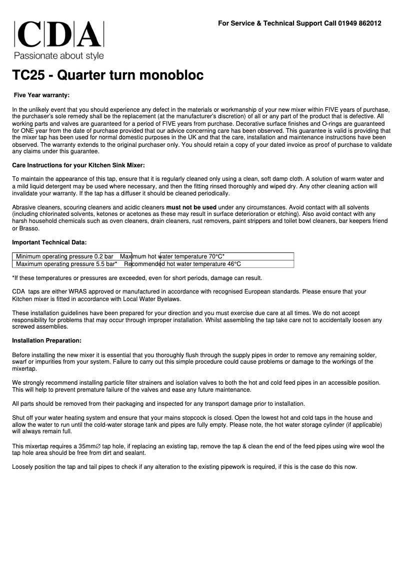 Page 1 de la notice Manuel utilisateur CDA TC25CH