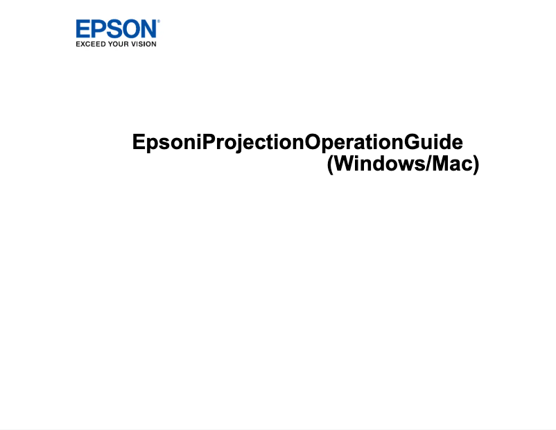 Page n°1 - Manuel utilisateur Epson Powerlite 85+