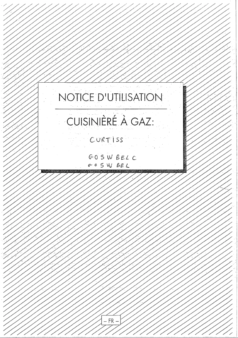 Page 1 of the manual User Manual Curtiss G05WBEL