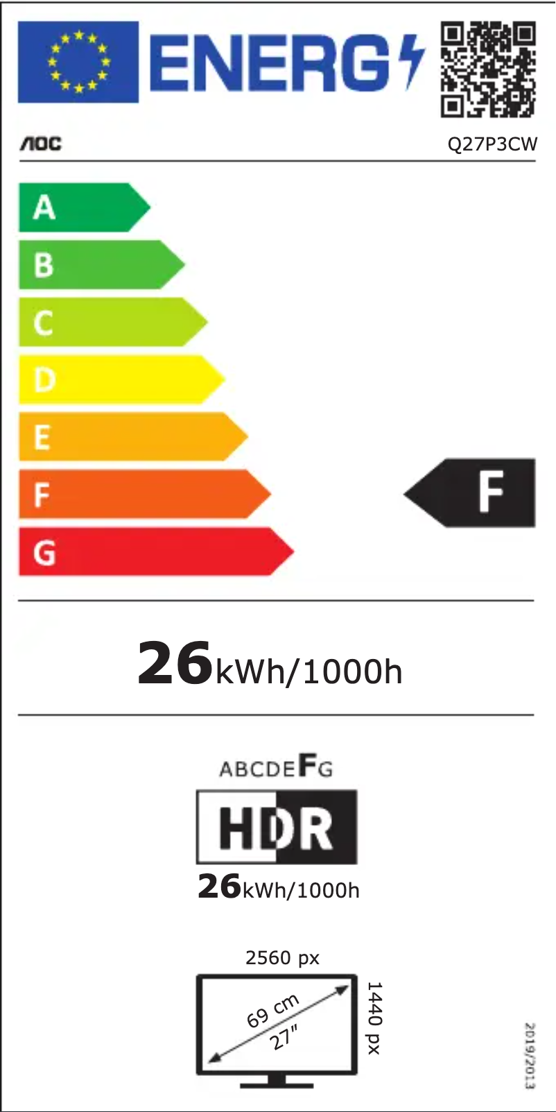 Página 1 del manual Etiqueta energética AOC Q27P3CW