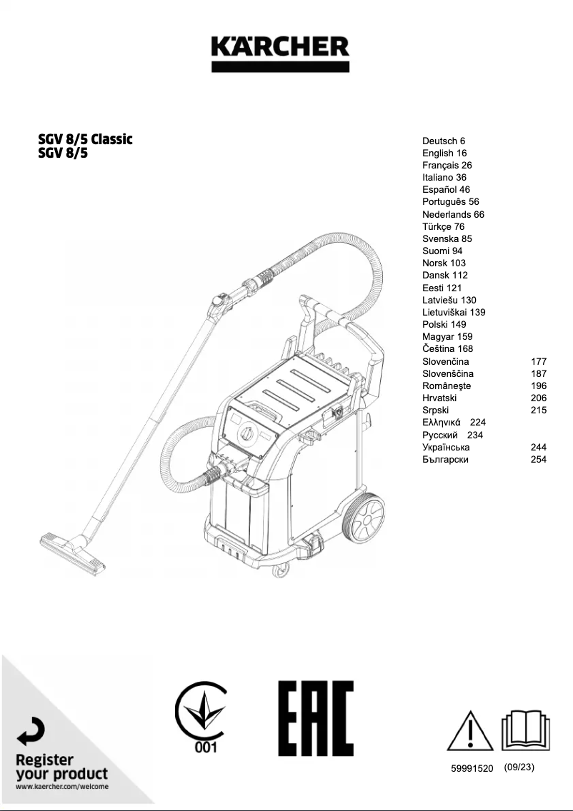 Image de la première page du manuel de l'appareil SGV 8/5 Classic