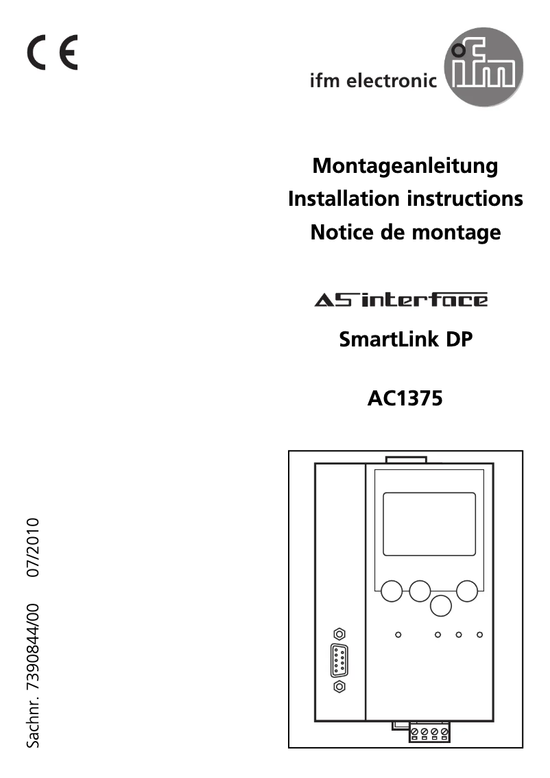 Page n°1 - Manuel utilisateur IFM AC1375