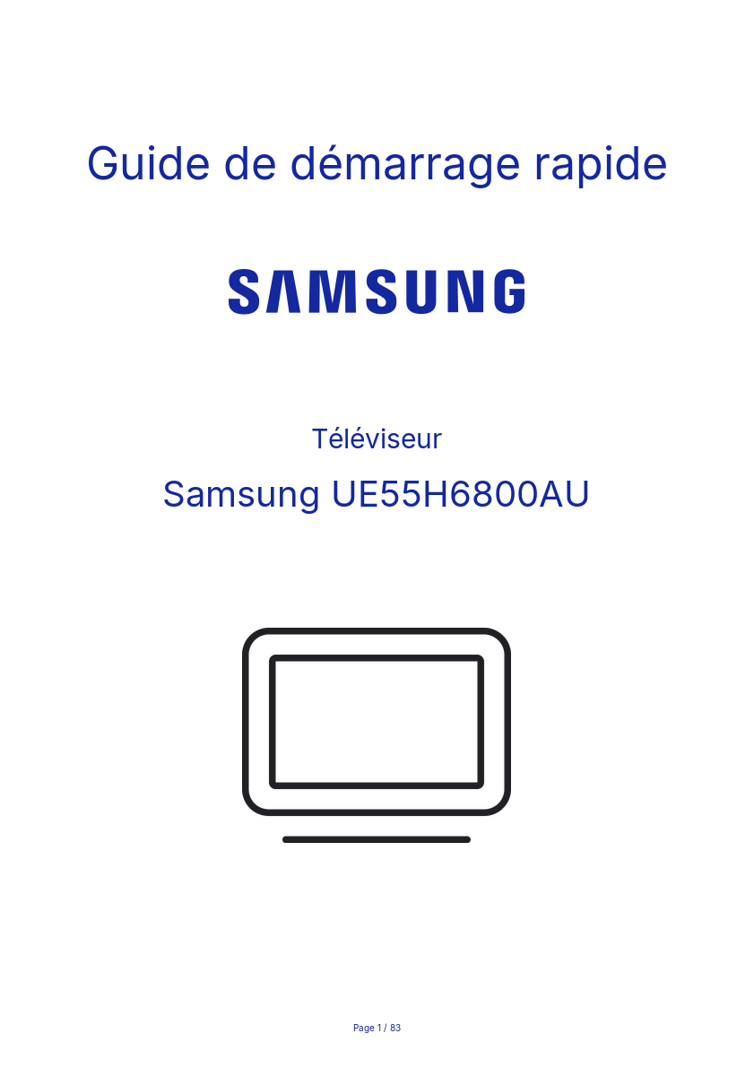 Image de la première page du manuel de l'appareil UE55H6800AU