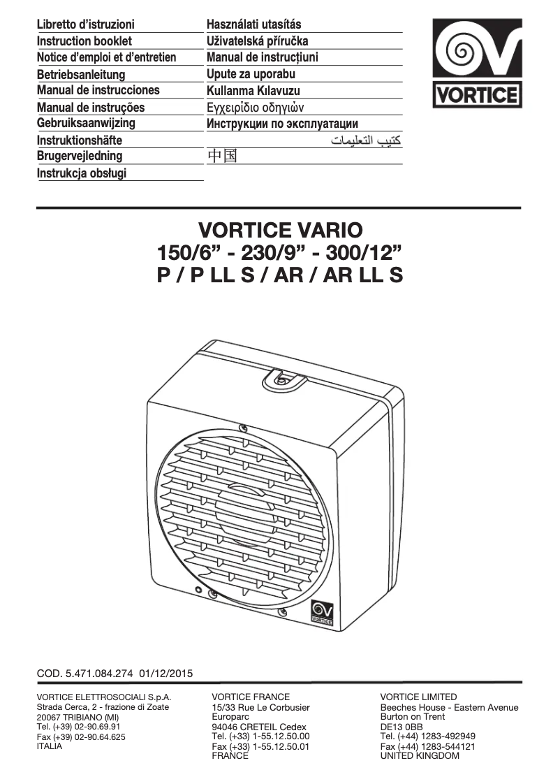Page n°1 - Manuel utilisateur Thermex Vario 230/9 R