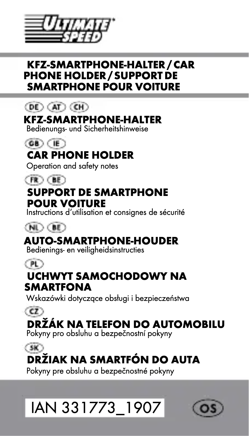 Page 1 de la notice Manuel utilisateur Ultimate Speed IAN 331773