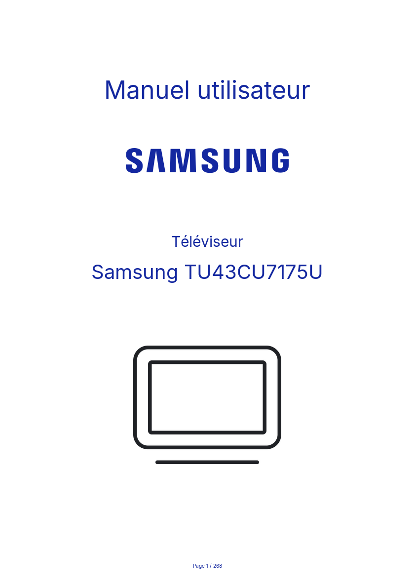 Page n°1 - Manuel utilisateur Samsung TU43CU7175U