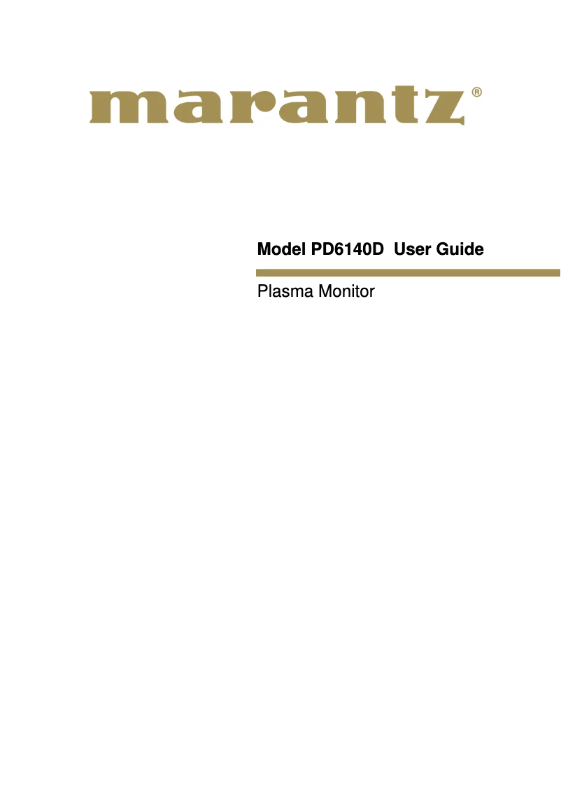 Image de la première page du manuel de l'appareil PD6140D