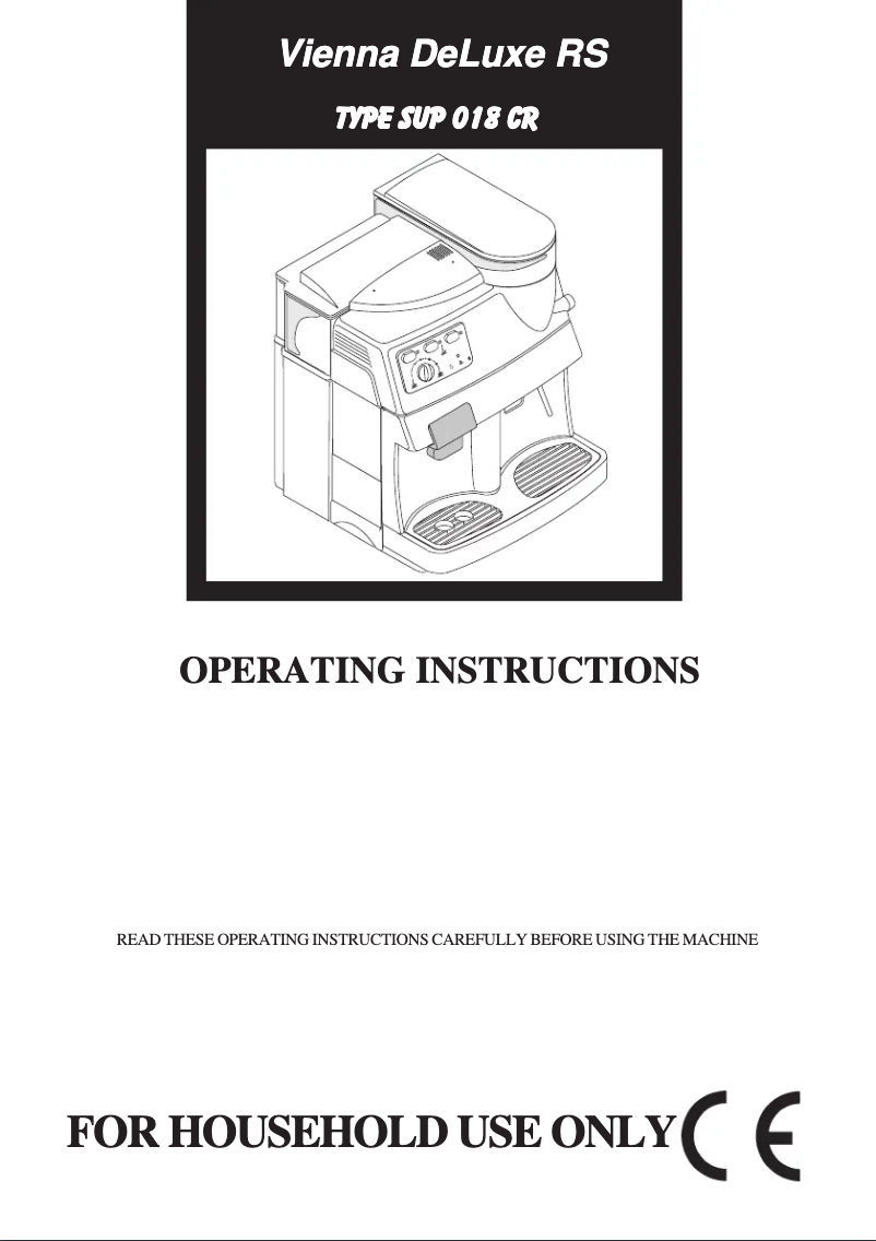 Image de la première page du manuel de l'appareil Saeco Vienna Deluxe SUP 018CR