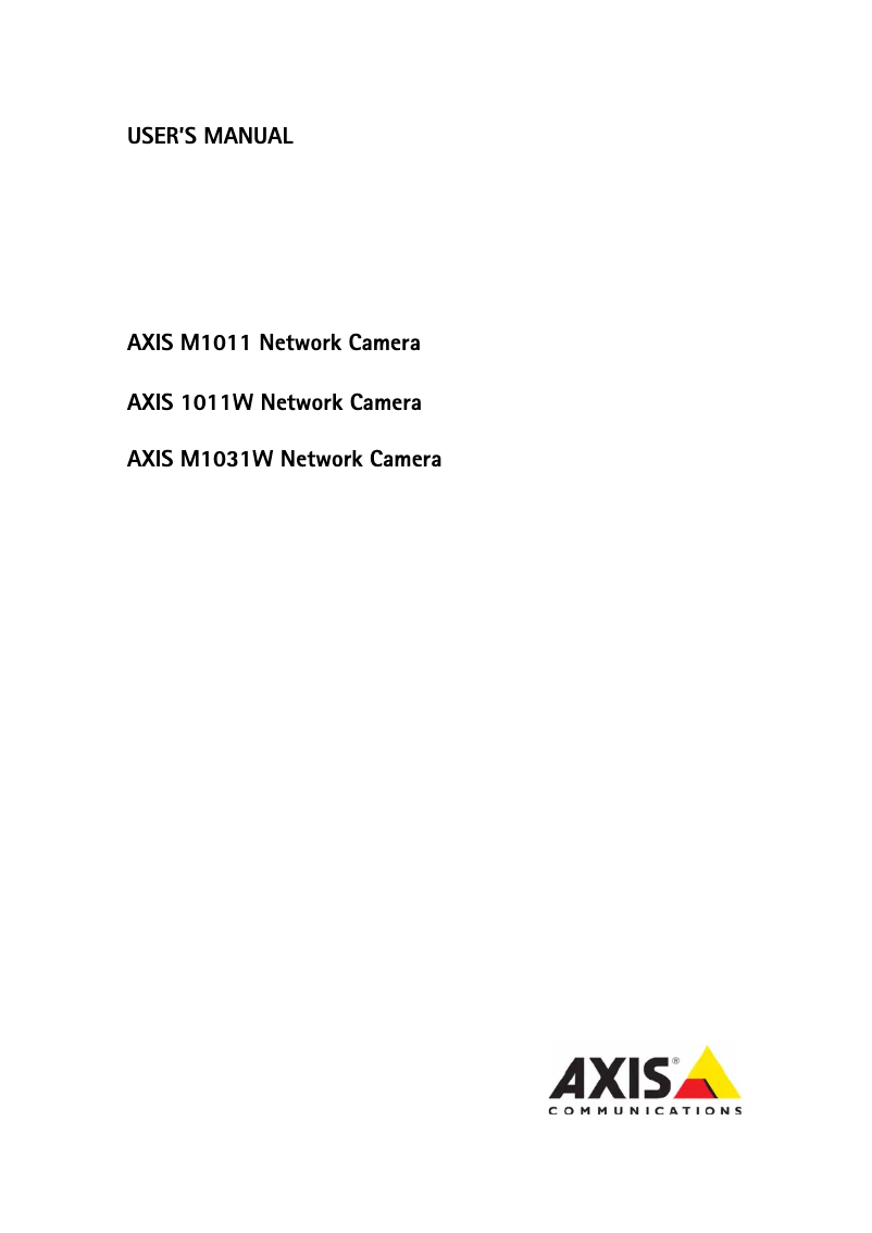Image de la première page du manuel de l'appareil M1011 Nework Camera