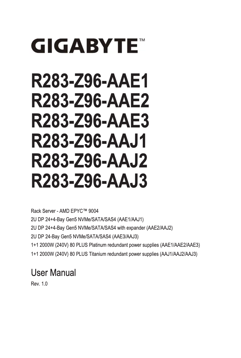 Image de la première page du manuel de l'appareil R283-Z96