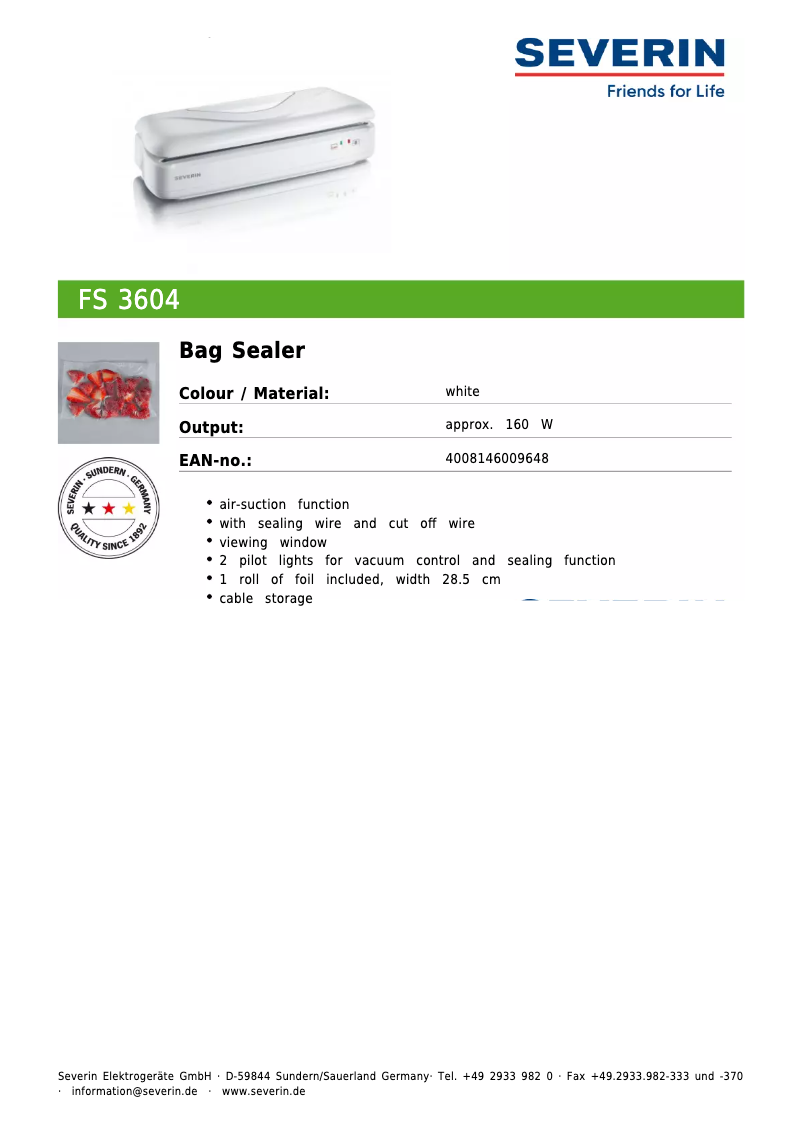 Image de la première page du manuel de l'appareil FS 3604