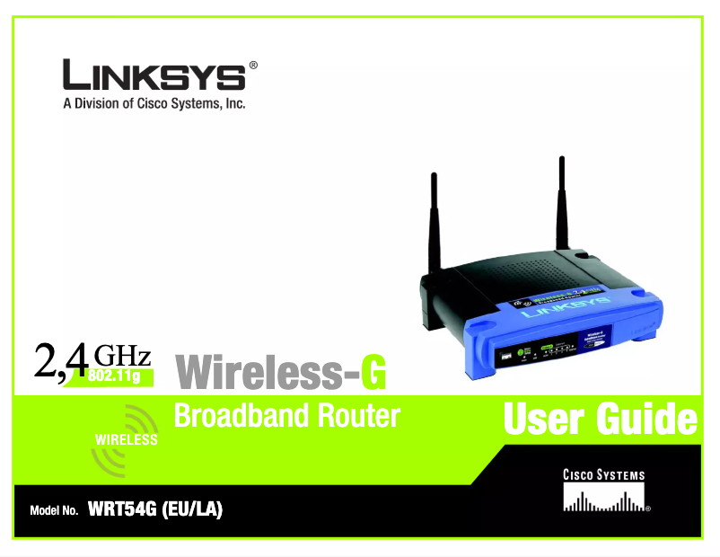 Page 1 de la notice Manuel utilisateur Linksys Wireless-G WRT54