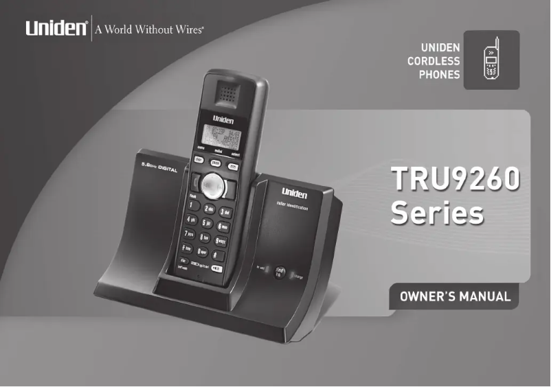 Image de la première page du manuel de l'appareil TRU 9260