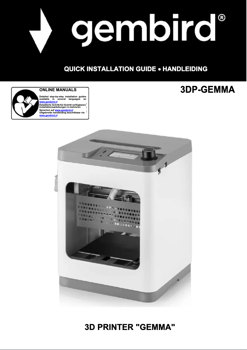 Page 1 de la notice Manuel utilisateur Gembird Gemma 3DP-GEMMA