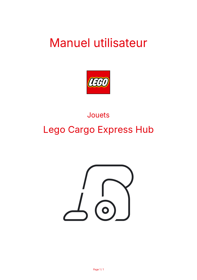 Page n°1 - Manuel utilisateur Lego Cargo Express Hub
