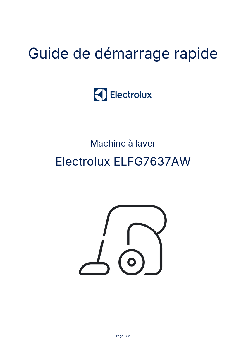 Image de la première page du manuel de l'appareil ELFG7637AW