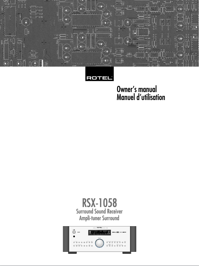 Page n°1 - Manuel utilisateur Rotel RSX-1058
